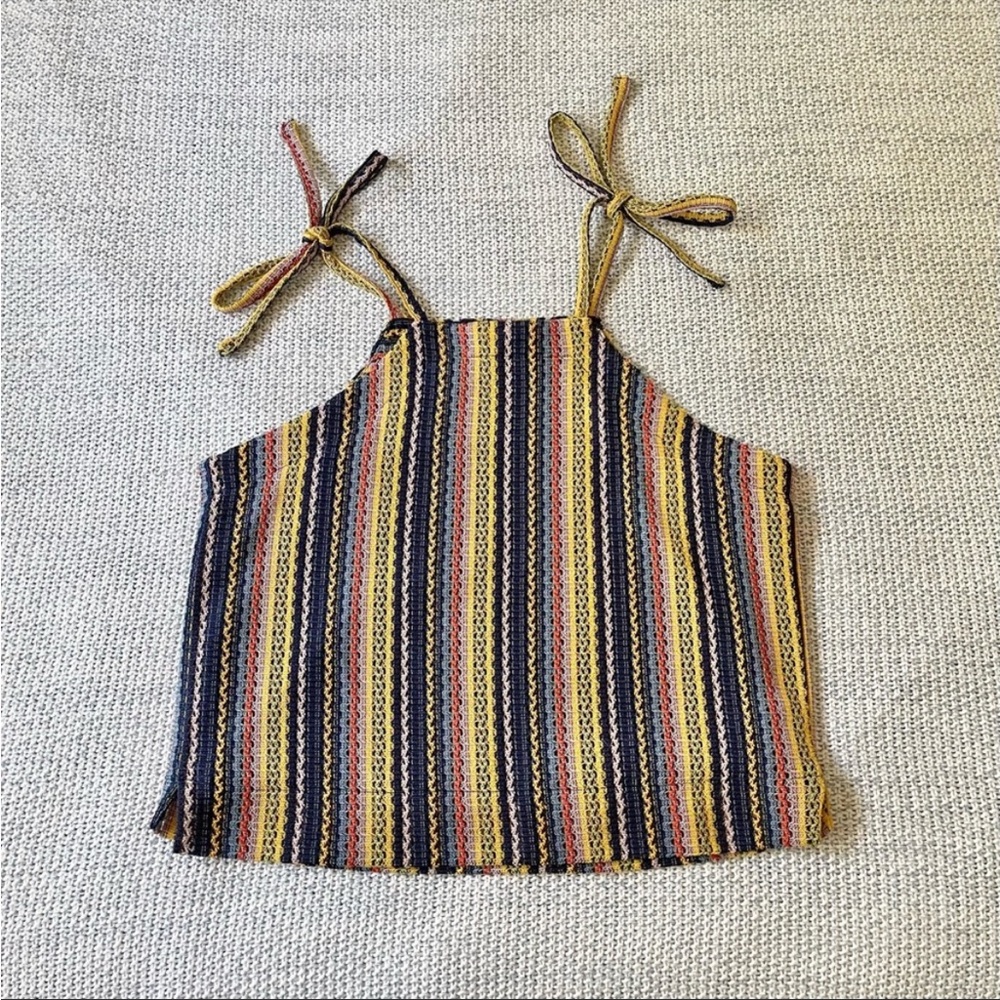 Madewell Texture & Thread Tank in Rainbow Crochet